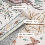 OJIA Jungle Print Washable Area Rugs 5x7, Soft Modern Rugs for Living Room Ultra-Thin Non-Shedding Bedroom Rug, Stain Resistant Neutral Area Rug Large Carpet for Dining Room Kids Nursery Playroom