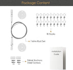 You Have Space TOTART Picture Hanging Kit and Curtain Rod with 18 Clips for Kids Crafts, Artwork, Tapestry, Stainless Steel, White