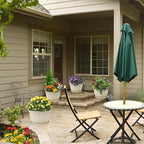 Quarut 14 Inch Plastic-Flower-Pot-for-Indoor-Plants, 4 Pack Large Outdoor Planter Pot with Drainage Holes & Saucers, Resin Decorative Garden Pots Planters（White）