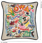 Catstudio Iowa Embroidered Decorative Throw Pillow