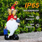 Gnomes Garden Statues Decor, Solar Waterproof Large Gnome with LED Lights Funny Garden Sculptures Outdoor Patio Yard Decorations Lawn Ornaments Gifts for Women Mom