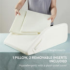 Double Leg Elevation Pillow - Memory Foam Leg Elevating Wedge Pillow - Foam Leg Support Pillow & Knee Wedge to Elevate Feet & Knee for Back Sleeping - Both Legs