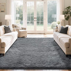 Fluffy Rug Shaggy Area Rug, Dark Grey 6x9 Area Rugs for Living Room, Large Shag Area Rugs for Bedroom Kids Room Home Decor, Upgrade Anti-Skid Rectangular Fuzzy Rugs