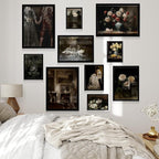 Dark Academia Decor Framed Wall Art, 10 pcs of Gothic Wall Art for Moody Decor, Vintage Room Decor Aesthetic Dark Academia Prints for Bedroom