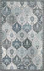 Lahome Moroccan Washable Living Room Rug, 5x8 Rugs for Bedroom Dining Room, Soft Non-Slip Non Shedding Boho Distressed Throw Carpet for Nursery Office, Blue