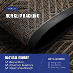Mibao Front Door Mat Outside Entrance, Durable Outdoor Indoor Mat, Low Profile Heavy Duty Doormat, Non-Slip, Traps Dirt and Moisture, Easy Clean Patio Porch Entryway Mat, 17" x 29.5", Brown