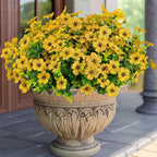 10 Bundles Artificial Faux Flowers for Outdoor,10Pcs Fake Flowers for Home Decor,Plastic Flowers Shrubs Lifelike Artificial Greenery Home Porch Stems Outside Decor(Yellow
