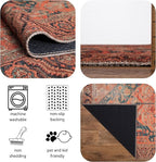 Keen Home Design 2x7 Rug - Machine Washable Runner Rug with Non-Slip Backing, Ideal for Hallway, Entryway, Kitchen, Laundry Room - Vintage, Easy Clean, Durable, Low Pile Rug - (2'6" x 7')