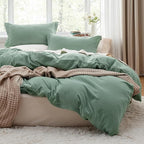 Bedsure Sage Green California King Duvet Cover - Prewashed Cotton-Like Extra Soft Bedding Set, Includes 1 Cal King Duvet Cover 104x98 Inches with Zipper Closure & 2 Pillow Shams, No Comforter
