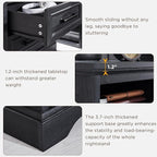 ACCOHOHO 18" Farmhouse Nightstand with Charging Station,End Table with 2 Drawers Storage,Side Table,Bedside Cabinet for Bedroom,Living Room,Black