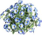 UV Resistant Artificial Petunias Fake Flowers Artificial Flowers for Outdoors Silk Flowers Fake Hanging Basket Plants Suitable for Outdoor Porch Decoration Patio Decoration,13.3In,Blue, 4PCS