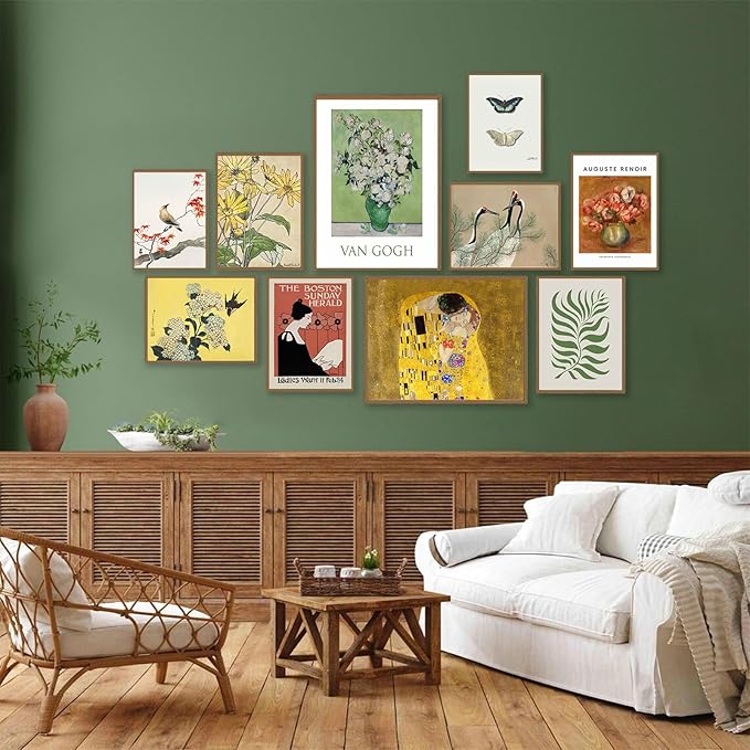 KBKBART Eclectic Wall Art Decor, 10 PCS Colorful Eclectic Wall Decor for Bedroom, Posters for Room Aesthetic, Funky Home Decor Gallery Wall Art Prints, Maximalism Famous Artist Painting