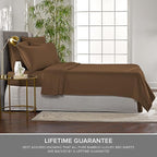 Split King Sheets by Pure Bamboo, Genuine 100% Organic Viscose Derived from Bamboo Bed Sheet Set, Soft & Cooling, Double Stitching *Not for Split Top (Split King, Coconut Husk)