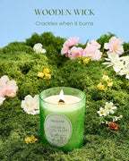 M&SENSE Ginger Ylang Ylang Scented Candle, Cracking Wooden Wick Soy Wax, 18oz 100 Hours Long Lasting Clean Burn, Large Jar Candles for Home Decor, Non-Toxic Relaxing Aromatherapy Gifts for Women