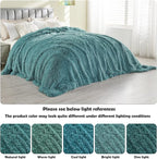 GONAAP Fuzzy Faux Fur Throw Blanket Queen Size Light Teal Super Soft Cozy Plush Fuzzy Shaggy Blanket for Couch Sofa Bed (Light Teal, Queen(90"x90"))
