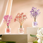 Airkeep Reed Diffuser Set of 3, Lavender Thyme Sandalwood Rose Cherry Blossom Oil Reed Diffusers for Bedroom Living Room Office Aromatherapy Oil Reed Diffuser for Gift 50ml x 3