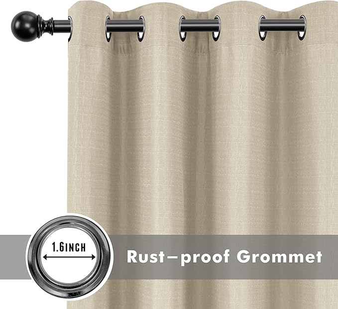 HolidayIdeas Linen Outdoor Curtains for Patio Waterproof 4 Panels Cream Outside Curtains 108 inch Length-Indoor/Outdoor Gazebo Curtains Weatherproof, Privacy for Pergola, Porch, Cabana 54"x108"