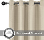 HolidayIdeas Linen Outdoor Curtains for Patio Waterproof 4 Panels Cream Outside Curtains 84 inch Length-Indoor/Outdoor Gazebo Wide Curtains Weatherproof, Privacy for Pergola, Porch, Cabana 110"x84"