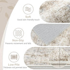 Area Rugs 8x10 Living Room: Washable Rug Modern Abstract Large Rugs Soft Non Slip Neutral Rug Stain Resistant Indoor Carpet for Bedroom Kitchen Dining Room Home Office Rugs(Blue Brown,8'x10')