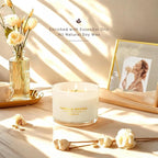 Luxury Vanilla Scented Candle - Large 3 Wick Jar Candle - Elegant Gift for Women & Men - 100% Natural Soy Wax - Up to 40 Hours Burning Time - Housewarming Aromatherapy Candle for Home