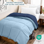 Bare Home Twin/Twin Extra Long Comforter - Reversible Colors - Goose Down Alternative - Ultra-Soft - Premium 1800 Series - All Season Warmth - Bedding Comforter (Twin/Twin XL, Dark Blue/Light Blue)