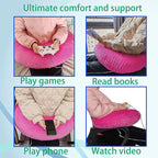 Professional Gaming Pillow for Lap; Arm Rest Pillow Gaming Lap Pillow with Crochet Support - Eliminate Pain in Gaming (Rose Red)