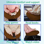 Professional Gaming Pillow for Lap; Arm Rest Pillow Gaming Lap Pillow with Crochet Support - Eliminate Pain in Gaming (Brown)