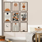 Vittanly 12x16 Picture Frames Set of 9, Shatter Resistant Plexiglass, Display 11x14 Pictures with Mat or 12x16 without Mat, Photo Frames for Wall Mount, Engineered Wood, Brown