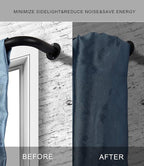 Room Darkening Curtain Rod, Wrap Around Design, Extra-Thick 1-Inch Diameter Single Drapery Rod, Extendable Metal Rod Set for the Blackout Curtains and Sheer (Matte Black, 84-120")