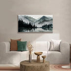 TAIJXAGSG Canvas Wall Art Decor Prints Natural Modern Wall Art Landscape Wall Decorations Mountain Lake View Artwork Pictures For Bedroom Kitchen Office Apartment Decorations 20"×40"