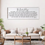 Our Father Prayer Bible Verse Framed Wall Art, 40''×15'' Rustic Religious Christian Lords Prayer Sign for God Jesus Christ Prayer, Horizontal Holy Inspirational Catholic Scripture Decor