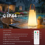 Outdoor Lanterns - Cordless Rechargeable Table Lamp, RGB LED Lights with Remote, IP44 Water-Resistant for Patio, Camping, Garden, Dining Room