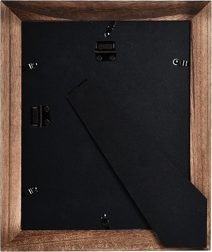 Yaetm-8x10 Picture Frame, Natural Solid Wood Photo Frame Display for Tabletop And Wall High Definition Glass Carbonized Black(2 pack)