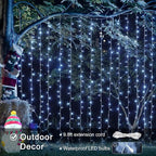JMEXSUSS 300 LED 9.8x9.8Ft Curtain Lights Indoor with Remote, White Christmas Lights Plug in, 8 Modes White String Lights for Bedroom Wall Wedding Reception Dorm Party Backdrop Window Outdoor Decor