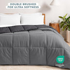 Bare Home Full Comforter - Reversible Colors - Goose Down Alternative - Ultra-Soft - Premium 1800 Series - All Season Warmth - Bedding Comforter (Full, Grey/Forged Iron Grey)