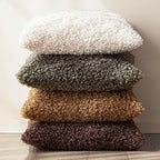 Foindtower Set of 2 Curly Teddy Wool Pillow Covers Decorative Boucle Textured Lumbar Throw Pillow Faux Fur Sherpa Pillowcases Sheepskin Fuzzy Cushion Case for Sofa Bedroom Car 12"x20" Red Brown