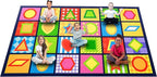 Booooom Jackson Seating Classroom Rug for Kids Room Seating Décor, 7'54''x13'12'' Vibrant Geometric Patterns Large Preschool Carpet Seating Rug for Teaching and Playroom, Non-Slip Rubber Backing
