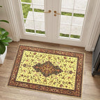 Topllen Entryway Rug - 2'x3' Boho Soft Low Pile Washable Area Rug, Non-Slip Small Rugs Indoor for Front Door Entrance Kitchen Bathroom, Vintage Carpet Stain Resistance (Red, 2x3ft)