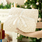 Amélie Home Knit Throw Blanket with Tassels for Couch, Luxury Boho Throw Blanket for Summer Ivory, 50"x60"