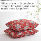 Southshore Fine Living, Inc. Oversized Full/Queen Quilt Bedding Set, Jacobean Willow Floral Quilt Set Queen or Full Size with 2 Matching Pillow Shams, Lightweight Bedspread, Soft and Cozy, Red