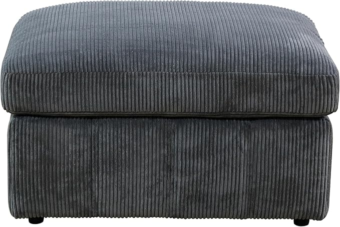Ottoman Rectangular Storage Ottoman Bench, Flannel Footrest Stool Footstool with Lid for Living Room, Bedroom, Entryway, Dark Gray, 38"x30"x22"