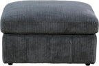 Ottoman Rectangular Storage Ottoman Bench, Flannel Footrest Stool Footstool with Lid for Living Room, Bedroom, Entryway, Dark Gray, 38"x30"x22"