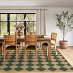 Lahome Checkered Washable Rugs 8x10, Easy Jute Rug for Living Room Patio, Farmhouse Neutral Indoor Outdoor Carpet Non Slip Non Shedding Floor Carpet for Office Deck Backyard