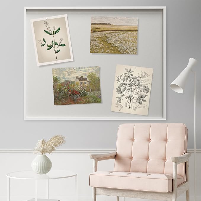 SIGNWIN Poster Bathroom Decor, Wall Art Room Decor Multicolor for Living Room, Bedroom, Office Autumn Spring Rustic Flower Landscape Classic Vintage Retro Illustrations - 12"x16"x4