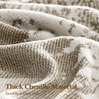 Couch Cover Boho for Dogs Washable Mocha Couch Covers for 2 Cushion Couch, Chenille Sectional Couch Covers L Shape Sofa Cover, Furniture Protector for Kids, Pets, Mocha 71" X150"