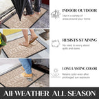 Yimobra Door Mat Indoor Outdoor Entrance, Non Slip Welcome Front Doormats, Heavy Duty Rubber Backing, Stain and Fade Resistant, Low Profile, Easy Clean Patio Garage Floor Mats, 47 x 32, Beige