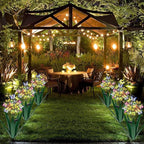 Homight Solar Metal Agave Butterfly Flower Stick Garden Sculpture - Outdoor Gift, Christmas Lights, Swaying Butterfly Sunflower Lights - Solar Outdoor (2 pcs Green)