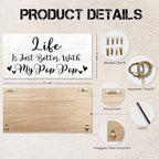 Pop Pop Gifts Picture Frame Photo Holder for Wall, Fathers Day Papa Gifts for Poppy Grandpa, Thank You Grandfather Papa Gift from Grandchildren Grandkids Hanging Photo Display