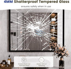 WEER Black Framed Mirror 36X30 Inch, Rectangular Matte Black Bathroom Vanity Mirror, Farmhouse Bathroom Mirror with Tempered Glass, Anti-Rust, Hangs Horizontal or Vertical