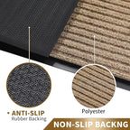 Yimobra Front Door Mat Outdoor Indoor Entrance, 100% Waterproof All-Season All Weather Doormat, Welcome Matt Outside Entry, Non Slip, Low Profile, Heavy Duty Patio Porch Floor Mats,47 x 24,Khaki